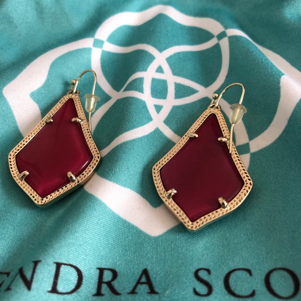 Kendra Scott Alex earrings in Maroon Jade